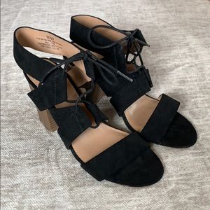 Merona Black Block Heels Wide Width 10W